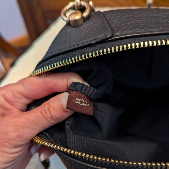 Coach Leather Handbag Casey Satchel C6229 Navy - Picture 13 of 14